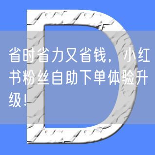 省时省力又省钱，小红书粉丝自助下单体验升级！